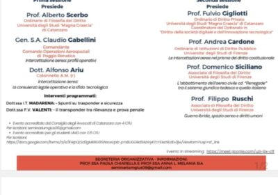 Catanzaro: “Interferenza illecita e difesa dello spazio aereo nell’era dell’innovazione tecnologica: tra Renegade e droni killer”