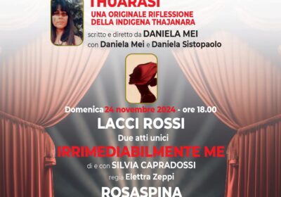 Al Teatro Vittoria Colonna di Marino “Thuarasi” e “Lacci Rossi”: due spettacoli in occasione della Giornata Internazionale contro la violenza sulle donne | Prezzo speciale con ingresso a 5 euro per ciascuna data