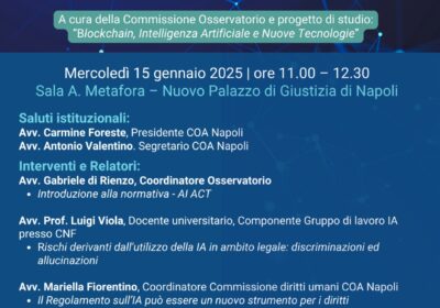 Napoli, continua “il ciclo di approfondimenti sull’intelligenza artificiale” del COA