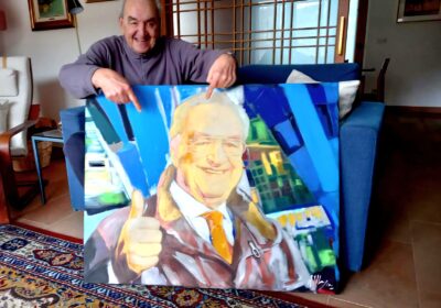 Fernando Mangone omaggia il telecronista sportivo Bruno Pizzul