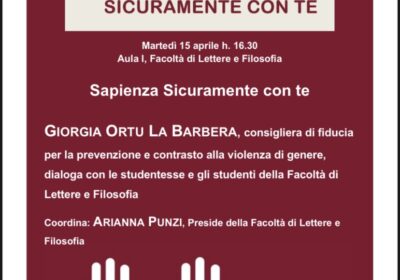 “Sapienza sicuramente con te”, un percorso contro la violenza di genere